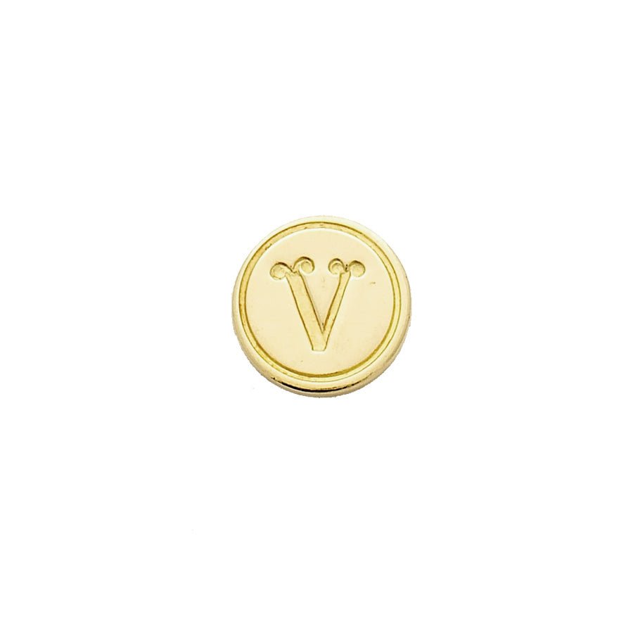 Brass Serif Initial Wax Seal Stamp Gift Set with Gold Sealing Wax