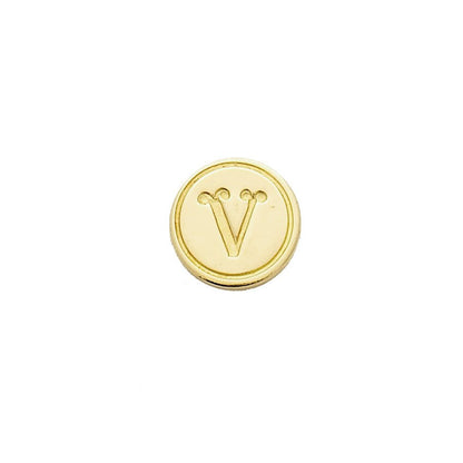 Brass Serif Initial Wax Seal Stamp Gift Set with Gold Sealing Wax
