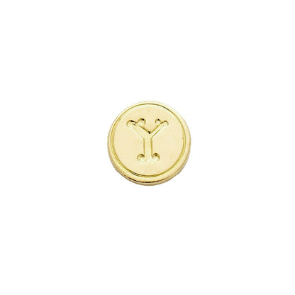 Brass Serif Initial Wax Seal Stamp Gift Set with Gold Sealing Wax