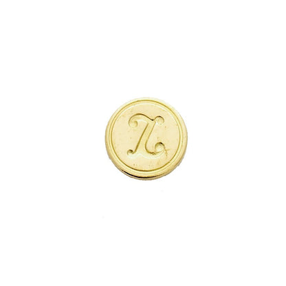 Brass Serif Initial Wax Seal Stamp Gift Set with Gold Sealing Wax