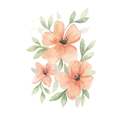 Floral Watercolor Painting Art Kit with Outline page