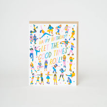 Roller Skaters Birthday Letterpress Greeting Card by Hello!Lucky: Plastic sleeve