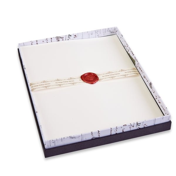 Classic Linen Brilliant White Stationery Set Gift Box - 20/10