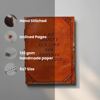 Another Adventure Quote Leather Journal