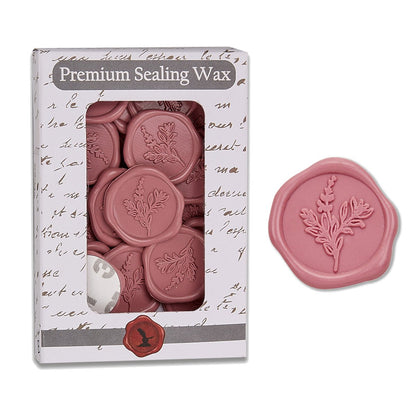 Botanical Adhesive Wax Seal Stickers for Envelopes and Invitations (25-Pack) 6 Colors