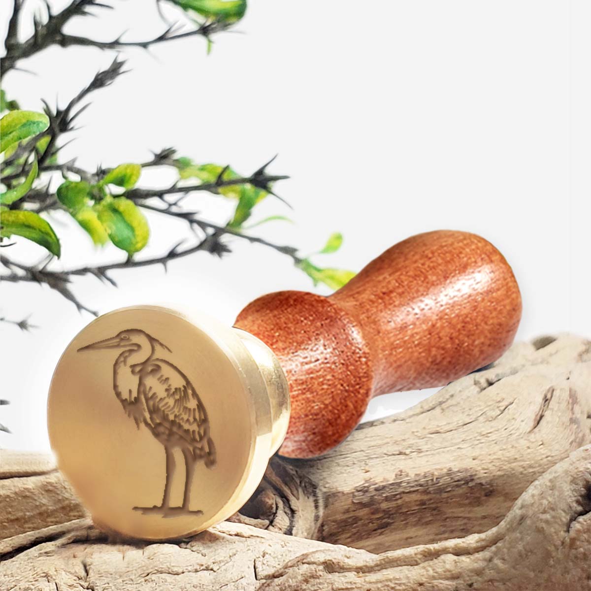 Blue Heron Custom Wax Seal Stamp #3550 with Rosewood Handle