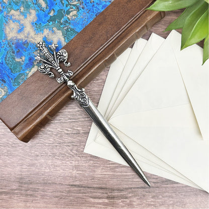 Fleur de Lis Letter Opener Antique-style 7" Gift Box- Made in Italy