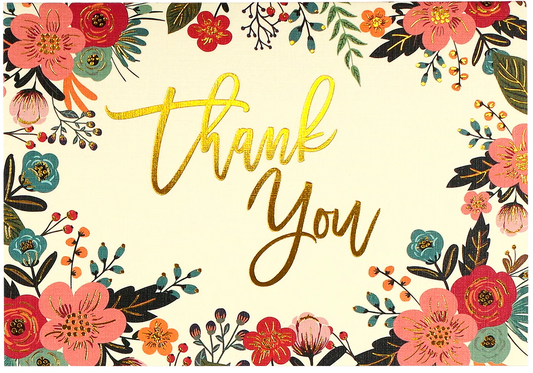 Floral Frame Thank You - Boxed Notes