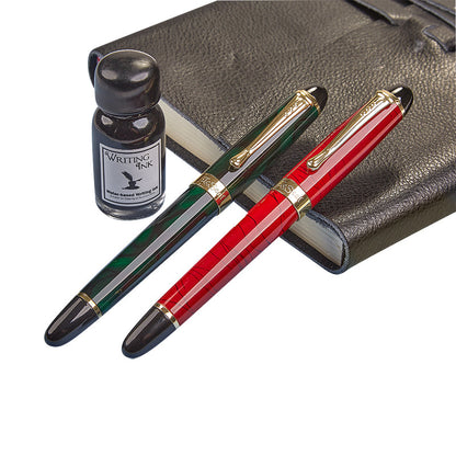 Red Fountain Pen Set with Ink
