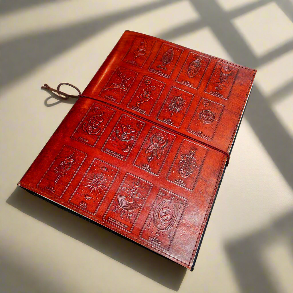 Mystic Tarot: 10x13 Leather Journal