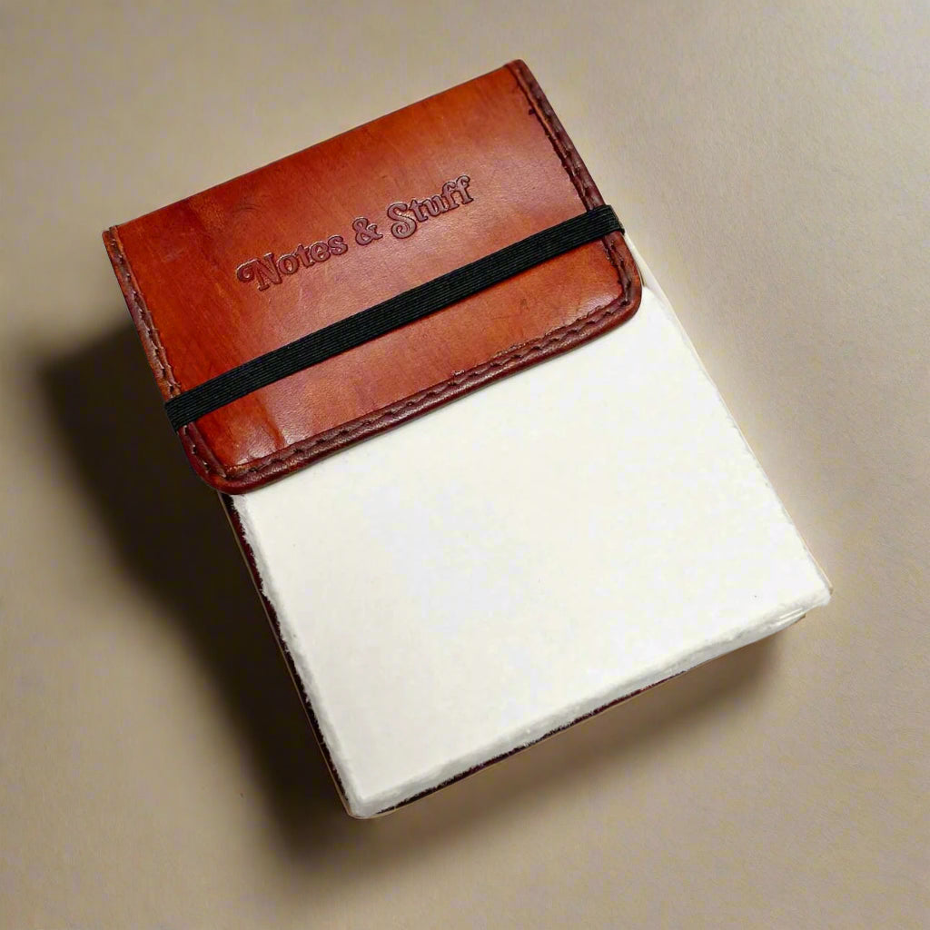 Brown Flap Refillable Leather Notepad