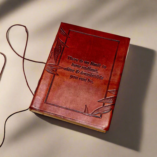 "No Limit To How Radiant" Leather Journal - Empowering & Sustainable Gift