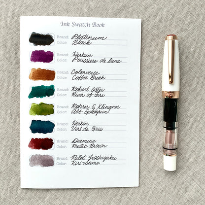 A6 Ink Swatch Book - Ink Log - Travelers Notebook Insert - Fountain Pen Friendly, Hand-Stitched Kraft Cover