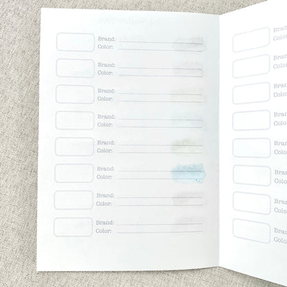 A6 Ink Swatch Book - Ink Log - Travelers Notebook Insert - Fountain Pen Friendly, Hand-Stitched Kraft Cover