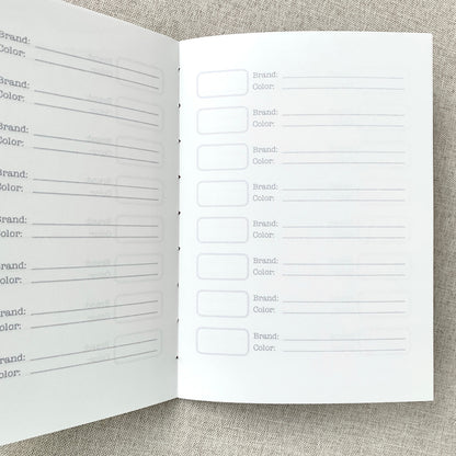 A6 Ink Swatch Book - Ink Log - Travelers Notebook Insert - Fountain Pen Friendly, Hand-Stitched Kraft Cover
