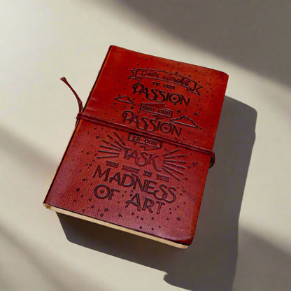 Henry James Quote Leather Journal - "Our Doubt is Our Passion" for Artists & Writers