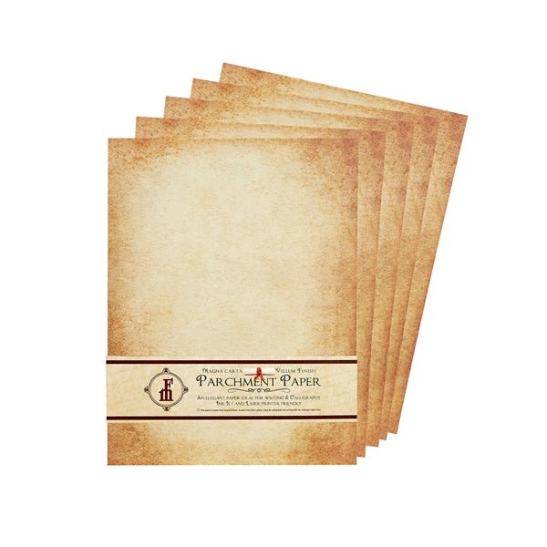 Aged Parchment Stationery Paper - 8.5 x 11” - Printed Antique Texture - 20 Pack - Printer Friendly