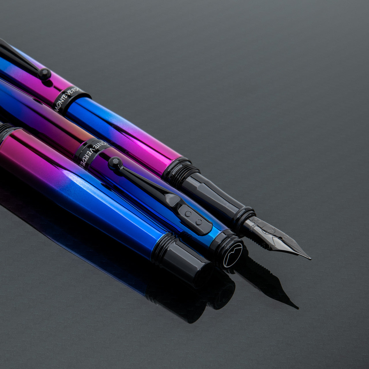 Monteverde Invincia fountain pens shown together as a group