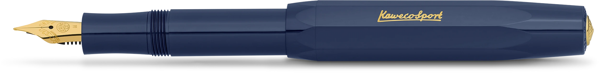 Kaweco Classic Sport fountain pen in navy with gold-trim accents