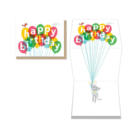 Kitty Birthday Balloons Trifold