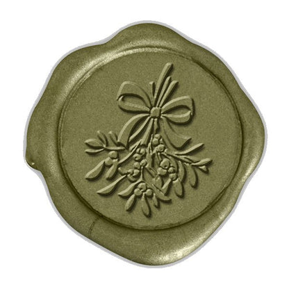 Mistletoe Christmas Wax Seal Stamp with Black Wood Handle #6542
