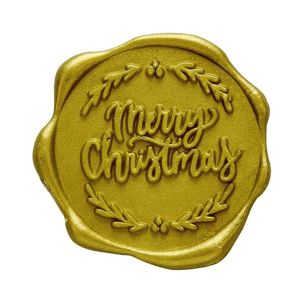 Merry Christmas Adhesive Wax Seal Stickers for Christmas Cards and Holiday Mail (25-Pack)