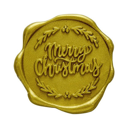 Merry Christmas Adhesive Wax Seal Stickers for Christmas Cards and Holiday Mail (25-Pack)