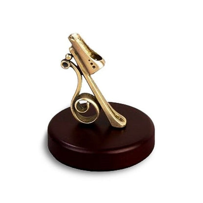 Vintage Wood and Brass Pen Holder Stand – Desktop Display Base for Feather Quills and Standard Pens