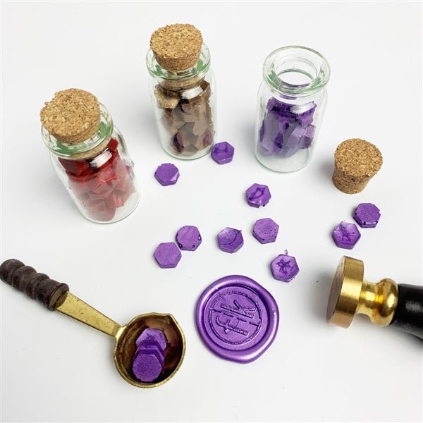 Bead Sealing Wax Starter Kit with Wax Seal Stamp, 12 colors Sealing Wax and Melting Spoon