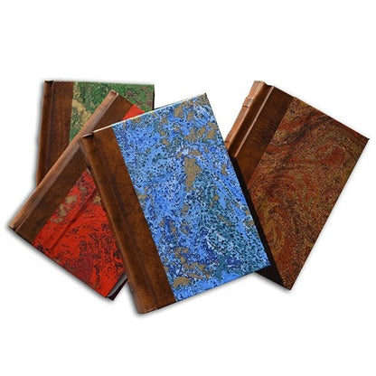 Manufactus Italian Leather & Marble Journal - 5x7 - Hand-Marbled Paper - Leather Binding- Made in Italy