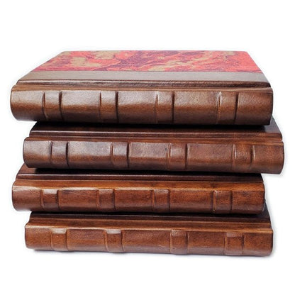 Manufactus Italian Leather & Marble Journal - 5x7 - Hand-Marbled Paper - Leather Binding- Made in Italy