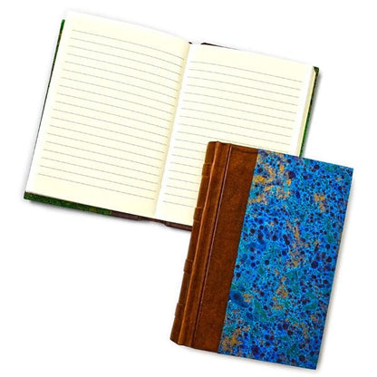 Manufactus Italian Leather & Marble Journal - 5x7 - Hand-Marbled Paper - Leather Binding- Made in Italy
