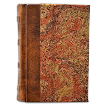 Manufactus Italian Leather & Marble Journal - 5x7 - Hand-Marbled Paper - Leather Binding- Made in Italy