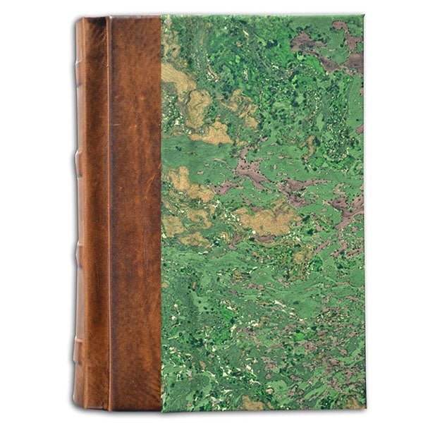 Manufactus Italian Leather & Marble Journal - 5x7 - Hand-Marbled Paper - Leather Binding- Made in Italy