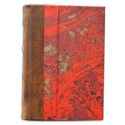 Manufactus Italian Leather & Marble Journal - 5x7 - Hand-Marbled Paper - Leather Binding- Made in Italy