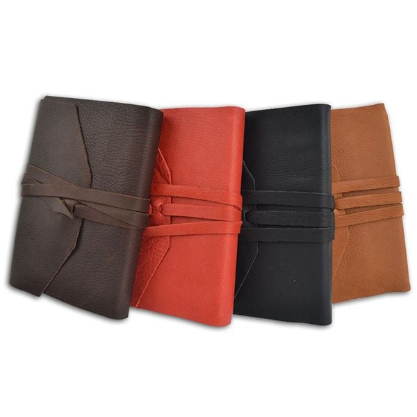 Manufactus Italian Leather Wrap Journal - Refillable - Handcrafted in Rome - 5x7"
