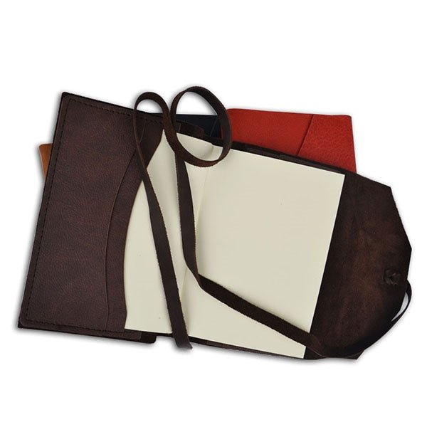 Manufactus Italian Leather Wrap Journal - Refillable - Handcrafted in Rome - 5x7"