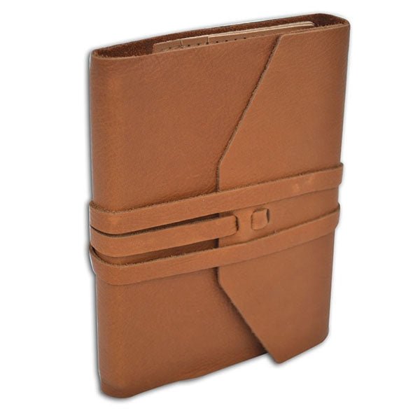 Manufactus Italian Leather Wrap Journal - Refillable - Handcrafted in Rome - 5x7"