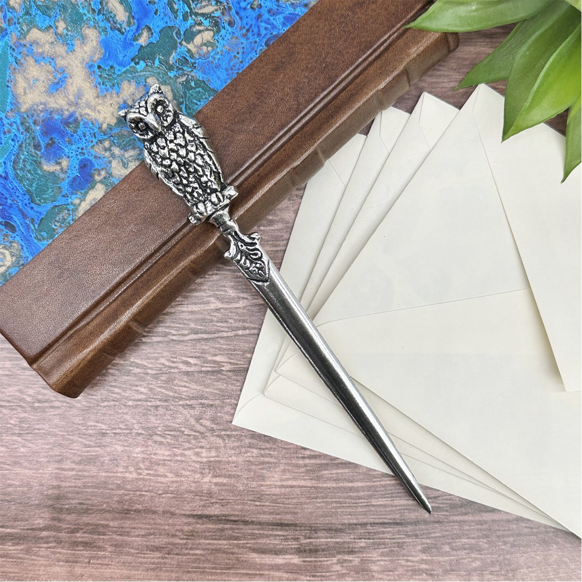 Owl Letter Opener Antique-style 7" Gift Box -Made in Italy