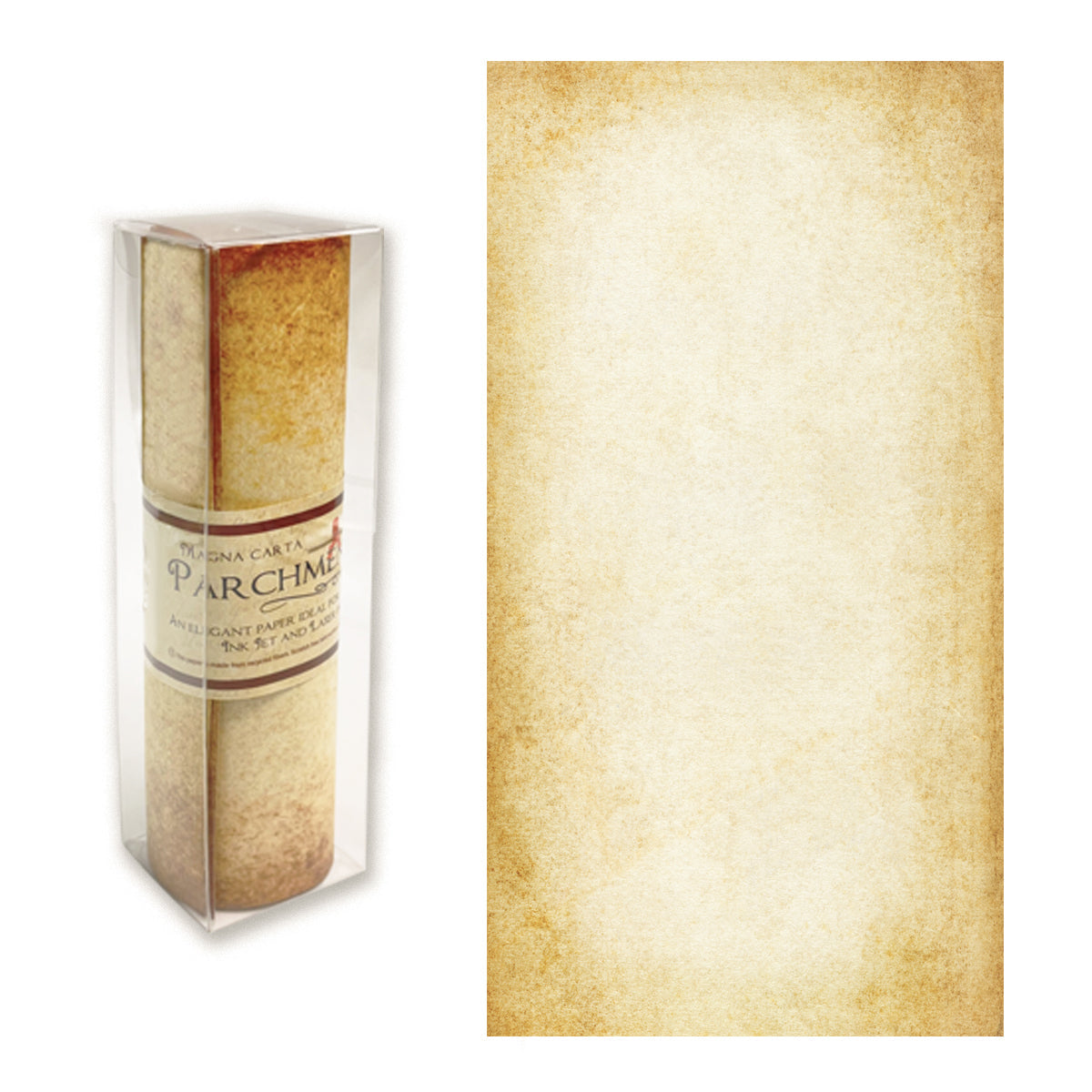 Aged Parchment Scroll Paper - 8" x 18” - Printed Antique Texture - 6 Pack - Printer Friendly