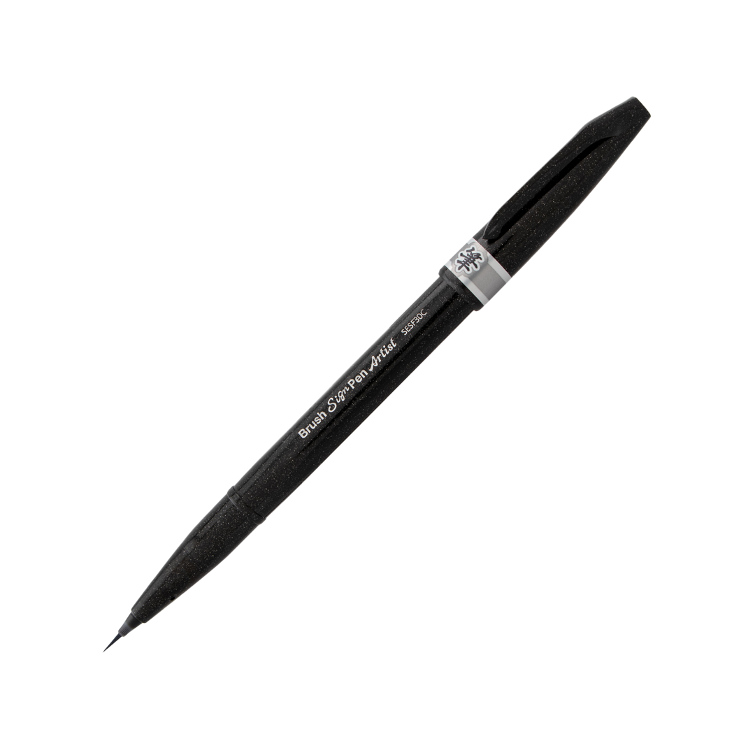 Pentel Sign Pen Micro Brush - Grey