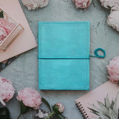 Plain Cover Leather Journal with Lined Pages