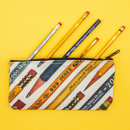 Zippered Waxed Canvas Pencil Pouch