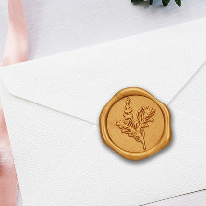 Botanical Adhesive Wax Seal Stickers for Envelopes and Invitations (25-Pack) 6 Colors
