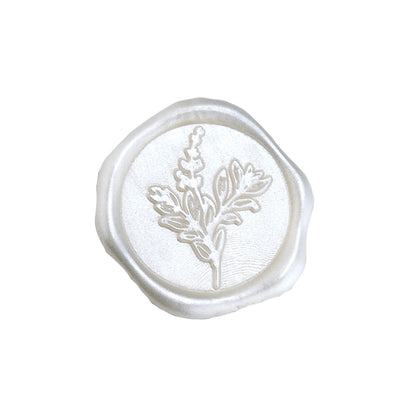 Botanical Adhesive Wax Seal Stickers for Envelopes and Invitations (25-Pack) 6 Colors