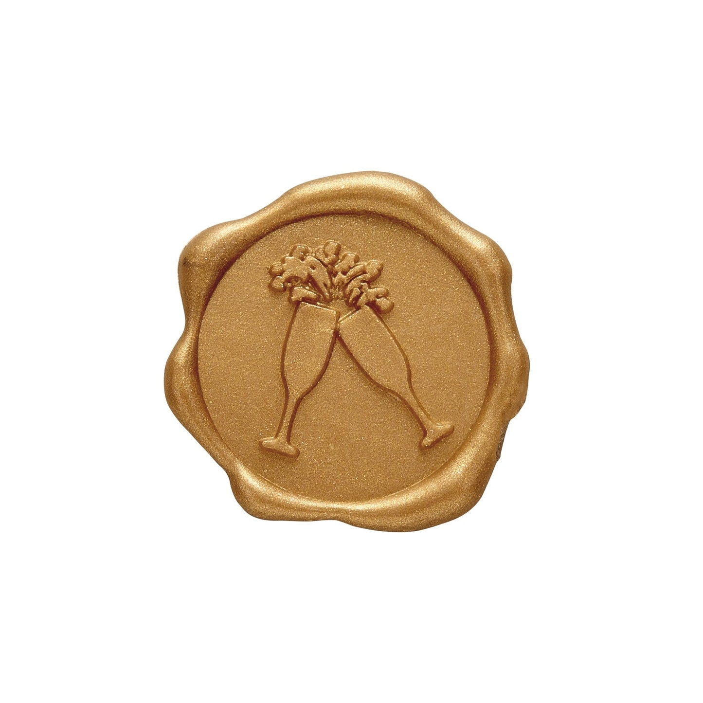 Champagne Glasses Adhesive Wax Seal Stickers for Envelopes and Invitations (25-Pack)