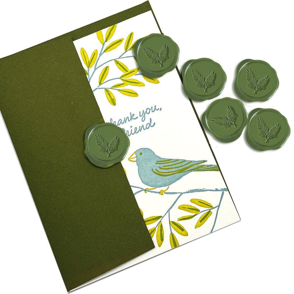 Fern Adhesive Wax Seal Stickers for Envelopes and Invitations (25-Pack)