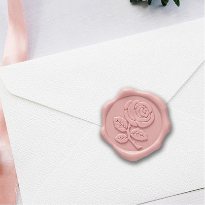 Rose Stem Adhesive Wax Seal Stickers for Envelopes and Invitations (25-Pack) 6 Colors
