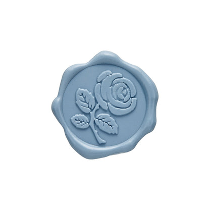Rose Stem Adhesive Wax Seal Stickers for Envelopes and Invitations (25-Pack) 6 Colors