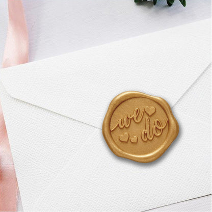 We Do Wedding Adhesive Wax Seal Stickers for Envelopes and Invitations (25-Pack) 2 colors